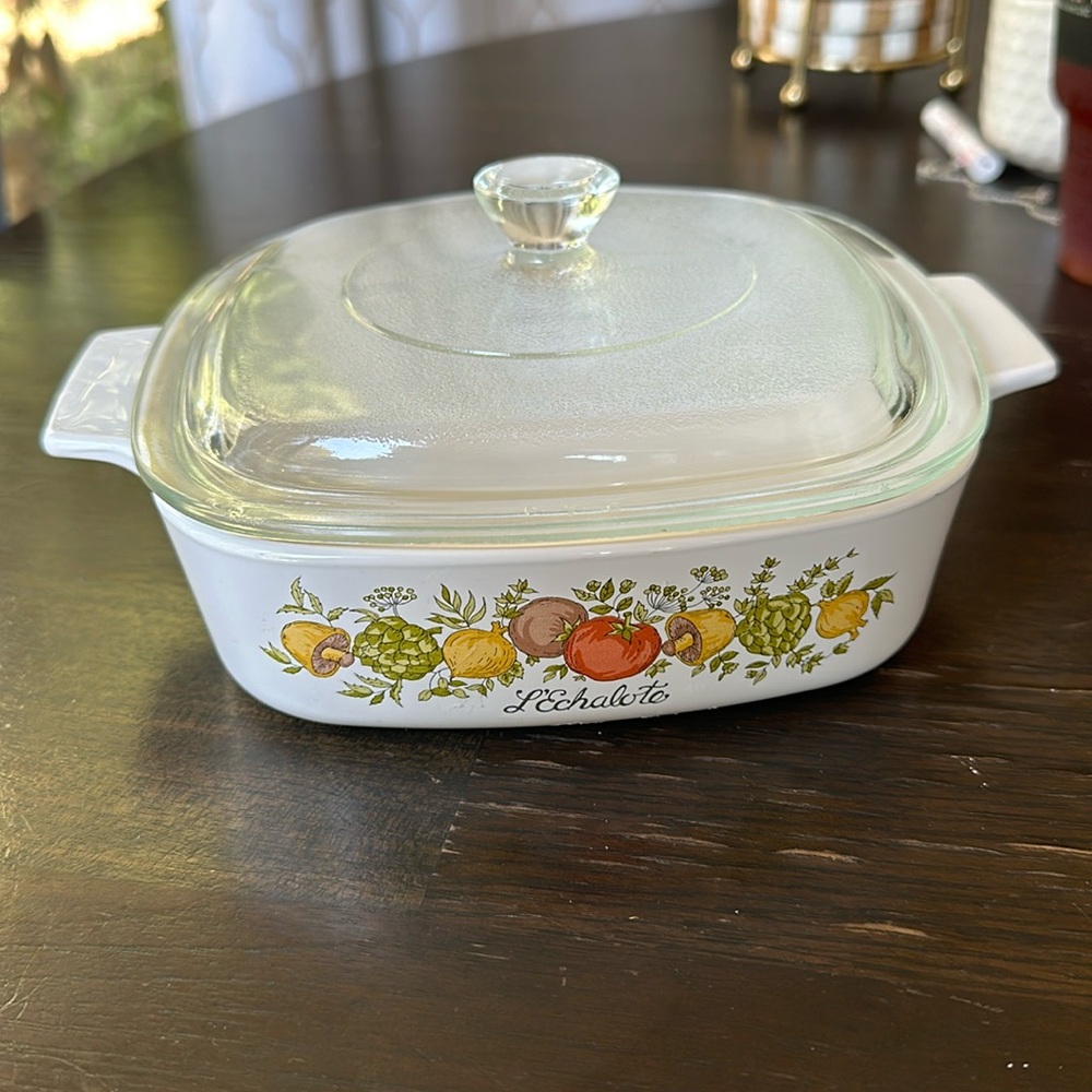 Vintage Corningware L’Echalote A 1 B 1 quart with lid P 7 C